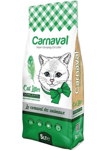 Kokusuz Topaklanan Bentonit Kedi Kumu Ince 5 Lt