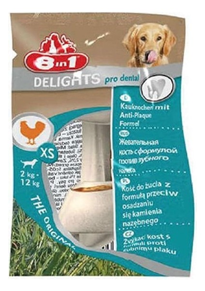 8in1 Delights Dental Xs Köpek Diş Bakım Kemiği Xsmall Düğüm 12 gr