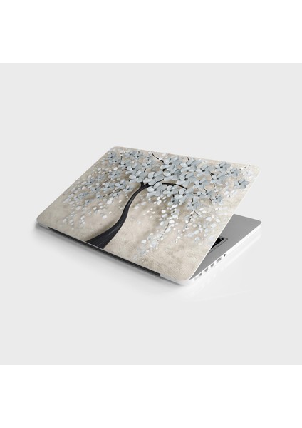 Laptop Sticker Bilgisayar Notebook Pc Kaplama Etiketi 3D Ağaç Gri