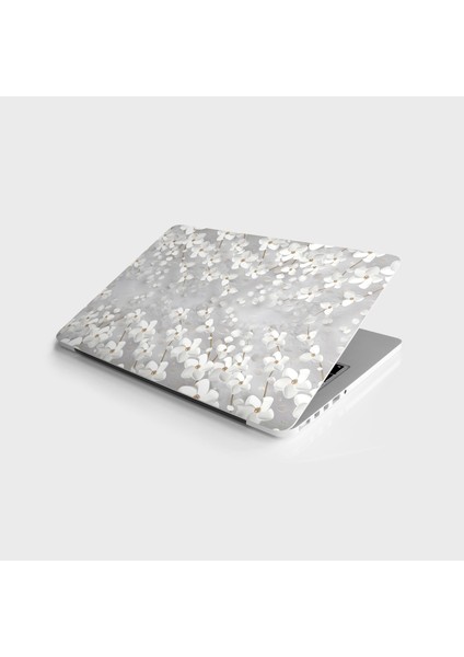Laptop Sticker Bilgisayar Notebook Pc Kaplama Etiketi 3D Beyaz Yaprak