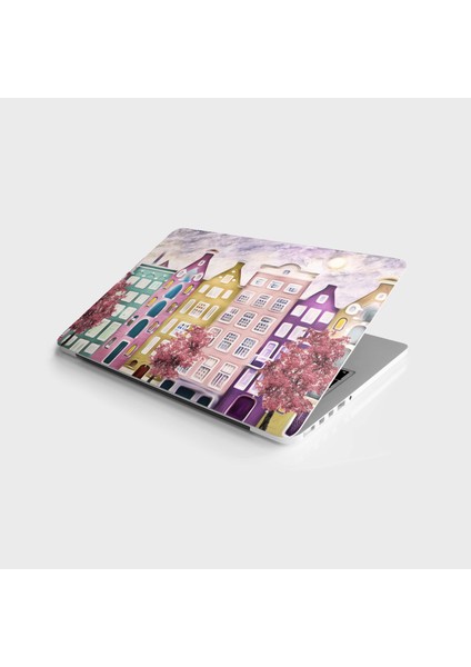 Laptop Sticker Bilgisayar Notebook Pc Kaplama Etiketi Amsterdam Yağlıboya Renkli