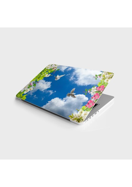 Laptop Sticker Bilgisayar Notebook Pc Kaplama Etiketi Gökyüzü Kuş Çiçek