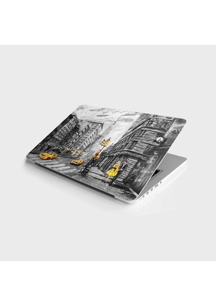 Laptop Sticker Bilgisayar Notebook Pc Kaplama Etiketi Newyork Yağlıboya