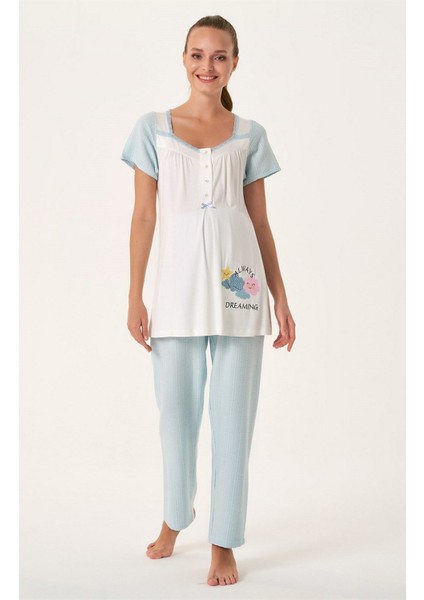 Mavi Lohusa Pijama Takımı 4476-