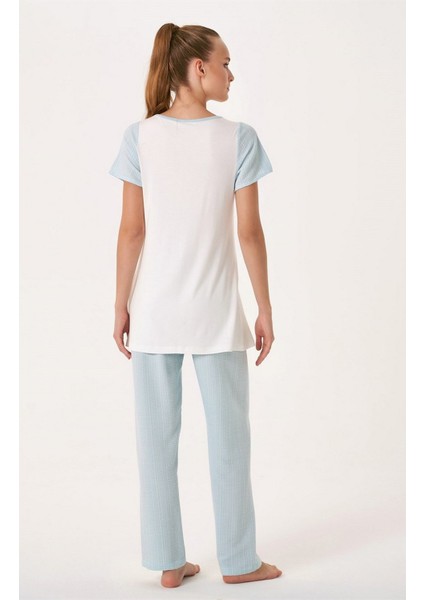 Mavi Lohusa Pijama Takımı 4476-