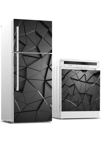 Buzdolabı ve Bulaşık Makinası Beyaz Eşya Sticker Kaplama 3D Tangram