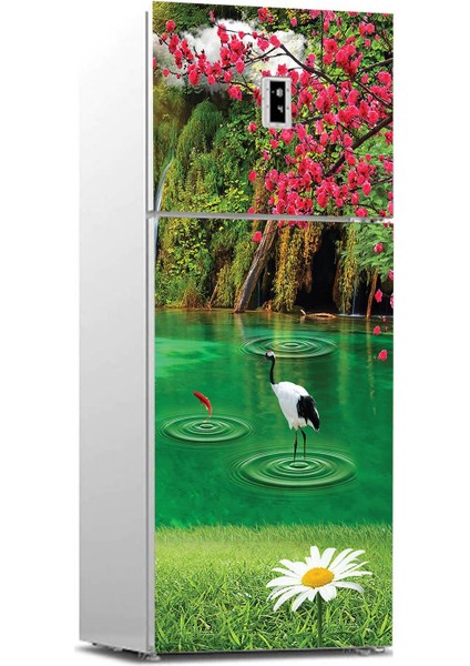 Buzdolabı Sticker Kaplama Dolap Kaplama Etiketi Göl Papatya