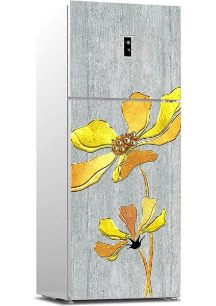 Buzdolabı Sticker Kaplama Dolap Kaplama Etiketi Sarı Peri Çiçek