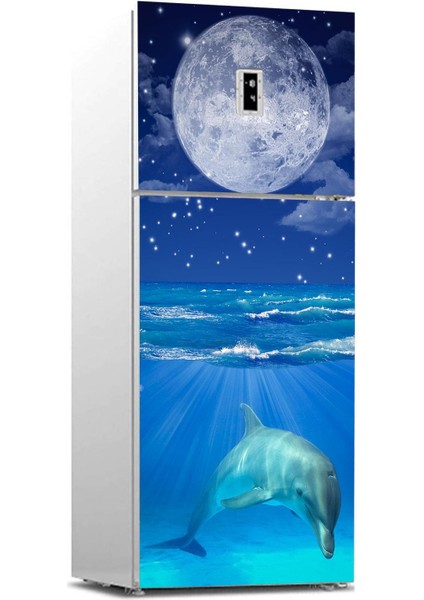 Buzdolabı Sticker Kaplama Dolap Kaplama Etiketi Uyuyan Yunus