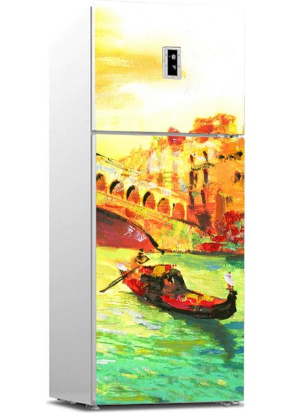 Buzdolabı Sticker Kaplama Dolap Kaplama Etiketi Venedik Yağlıboya