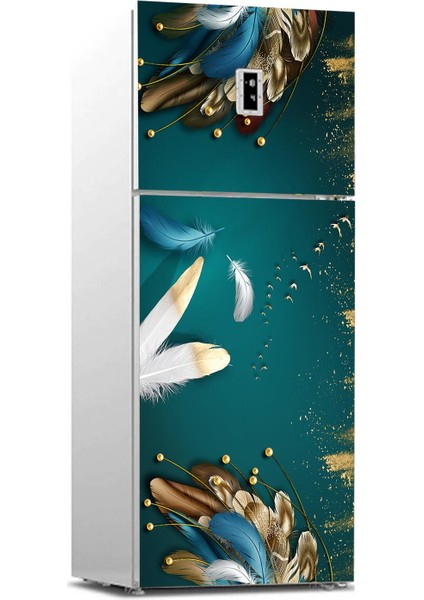 Buzdolabı Sticker Kaplama Dolap Kaplama Etiketi 3D Renkli Tüyler