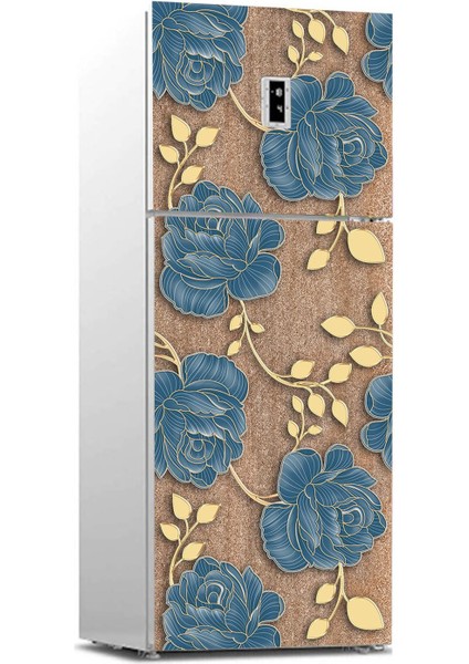 Buzdolabı Sticker Kaplama Dolap Kaplama Etiketi Mermer Mavi Gül