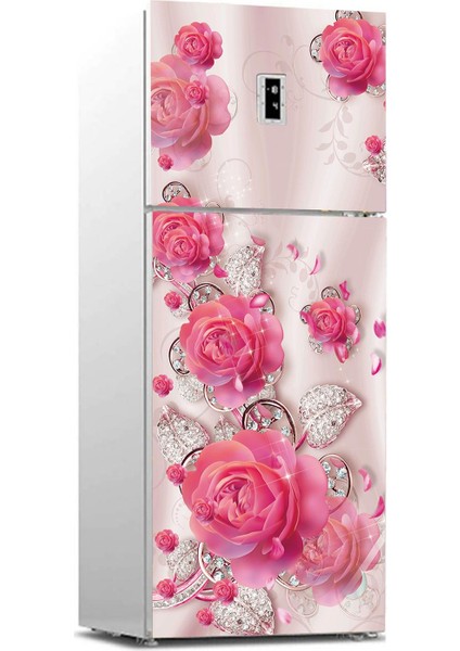 Buzdolabı Sticker Kaplama Dolap Kaplama Etiketi Mücevher Gül