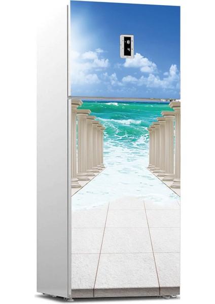 Buzdolabı Sticker Kaplama Dolap Kaplama Etiketi Sütun Deniz