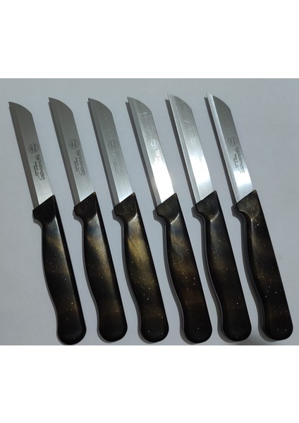 Meyve Sebze Bıçağı 6 Adet Mermer Desen (1.kalite,tırtıklı)