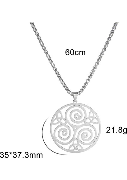 Kelt Üçgeni Trinity & Triquetra Iskandinav Nordik Tasarım Erkek 316L Çelik Kolye