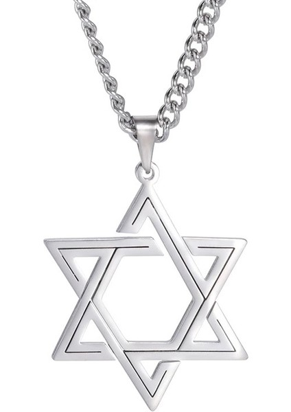 Düz Witchcraft Gotik Çizgili Pentagram 316L Çelik Kolye fiyatları