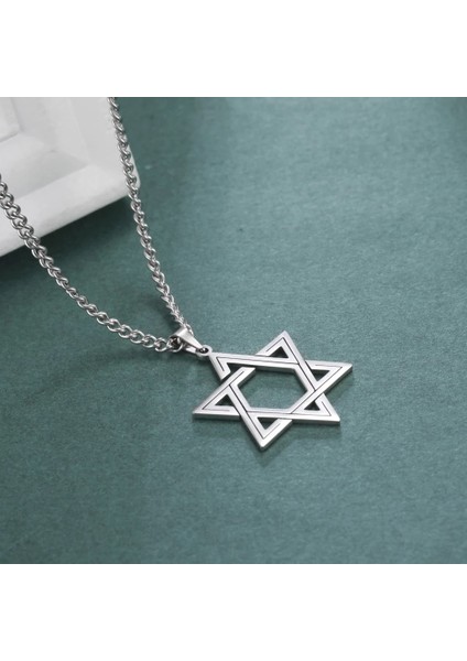 Düz Witchcraft Gotik Çizgili Pentagram 316L Çelik Kolye fırsatları