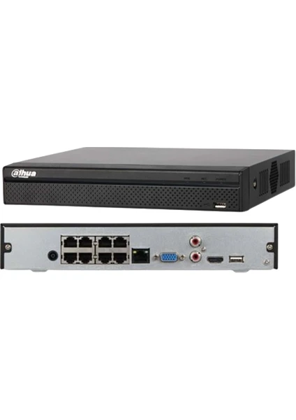 NVR2108HS-8P-T 8 mpix, H265 , 8kanal Poe Video, 1 HDd, 1080P Kayıt, 80MBPS Bant Genişliği, Nvr- Dvr Kayıt Cihazı