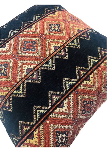 Geometrik Desenli Siyah-Kiremit Kırlent Kılıfı 45CM*45CM fiyatları