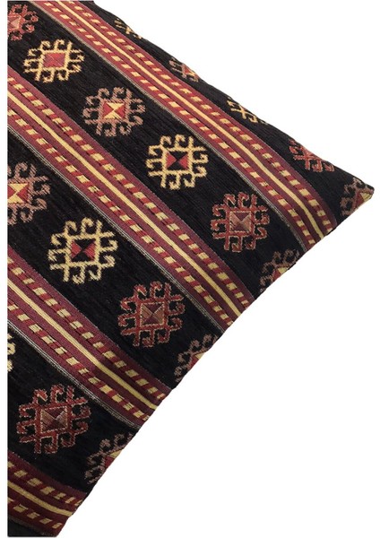 Şerit Desenli Siyah Kırlent Kılıfı 45CM*45CM