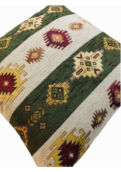 Kilim Desenli Koyu Yeşil Kırlent Kılıfı 45CM*45CM