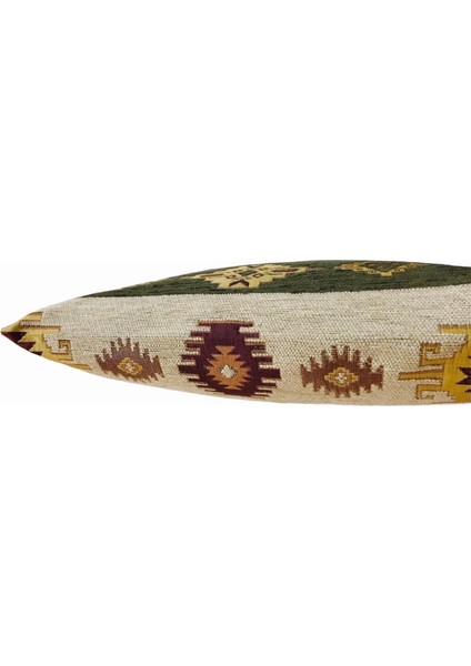 Kilim Desenli Koyu Yeşil Kırlent Kılıfı 45CM*45CM