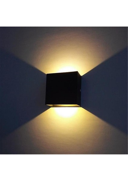 1 Adet LED Duvar Lambası 6 W Alüminyum AC85-265 V Duvara Monte Duvar Lambası (Siyah Sıcak Işık) (Yurt Dışından)