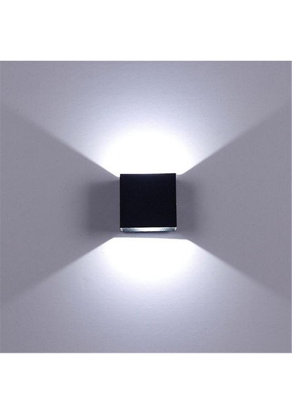 1 Adet LED Duvar Lambası 6 W Alüminyum AC85-265 V Duvara Monte Duvar Lambası (Siyah Sıcak Işık) (Yurt Dışından)