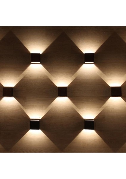 1 Adet LED Duvar Lambası 6 W Alüminyum AC85-265 V Duvara Monte Duvar Lambası (Siyah Sıcak Işık) (Yurt Dışından)