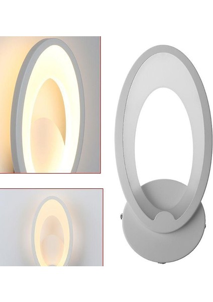 LED Işık Modern Duvar Lambası Akrilik Aplik 12 W AC90-260 V Oval Şekli Kapalı Banyo Yatak Odası Oturma Odası Koridor Sanat Dekorasyon (Yurt Dışından)