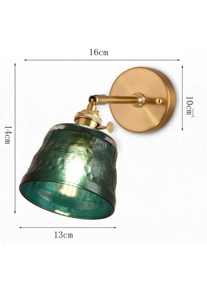 Koyu Yeşil Dövülmüş Cam Duvar Lambası Oturma Odası Yatak Odası Balkon Ayna Ön Yatım Lambası Pirinç Duvar Lambası (Yurt Dışından)