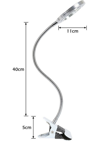 Büyüteç Masa Lambası 8x Büyüteç Lambası Göz Koruma Güzellik Makyaj Dövme Işık Okuma LED Masa Işık Klip ile | Büyüteçler (Yurt Dışından)
