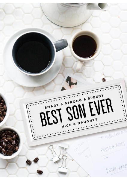 Dikdörtgen Servis Best Son Ever - 35 x 16 cm