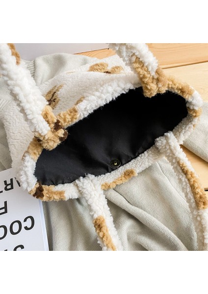 Moda Omuz Tote Taşınabilir Peluş Büyük Kapasiteli Kadın Günlük Çanta (Yurt Dışından) fırsatları