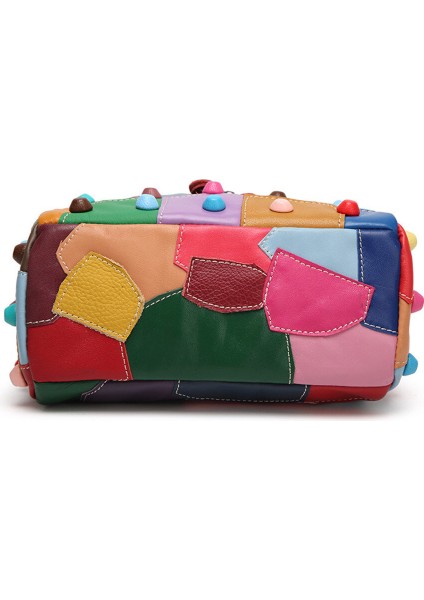 Orijinal Pu Deri Kadın Çanta Omuz Messenger Çanta Renkli Patchwork Çanta Çanta Plaj Yaz Kızlar Doğal Crossbody Yeni (Yurt Dışından) fiyatları