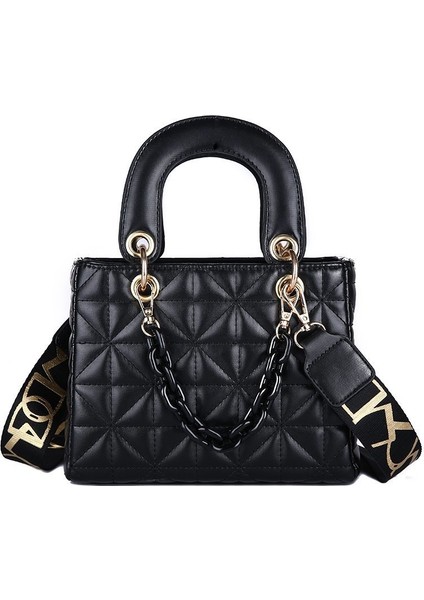Küçük Siyah Lady Omuz Çantası Moda Çanta Çanta Messenger Çanta Bayan Çevirme Kapak Lady Messenger Çanta Bayan Omuz Çantası (20 x 16 x 9 cm.) (Yurt Dışından)