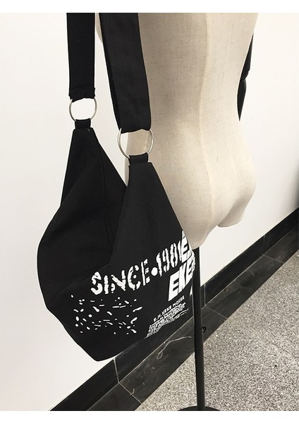 Siyah Omuz Çantası Bayanlar Düzensiz Tuval Messenger Çanta (22 x 23 x 30 cm.) (Yurt Dışından) fiyatları