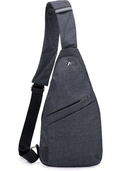 Siyah Tek Omuz Spor Çantası Su Geçirmez Seyahat Küçük Göğüs Çanta Ultra-İnce Mini Crossbody Çanta (20 x 1.5 x 36) (Yurt Dışından)