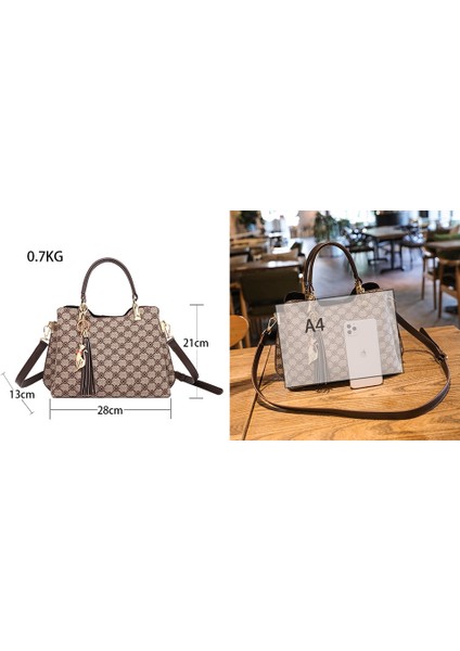 Omuz Çantası Kadınlar İçin 2020 2021 Yeni Lüks Tasarımcı Crossbody Deri Vintage Moda Bayanlar Shopper Mahjong Ekose Büyük Çanta (Kahve) (Yurt Dışından) fiyatları