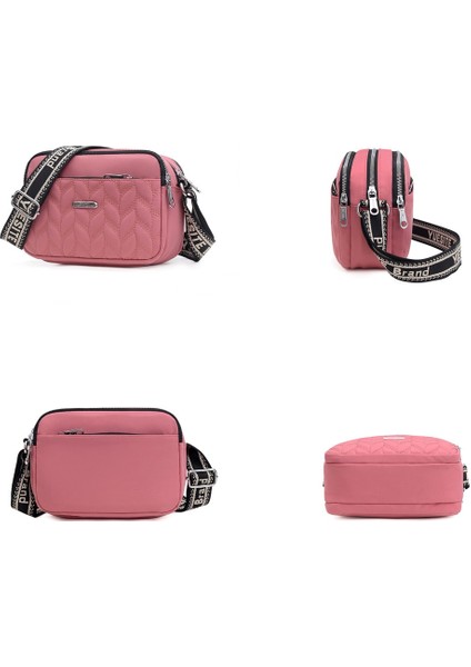 Geometrik Crossbody Çanta Kadın Moda Marka Omuz Çantası Naylon Bez Su Geçirmez El Çantası ve Çanta Bayanlar Küçük Messenger Çanta (Pembe) (Yurt Dışından) modelleri