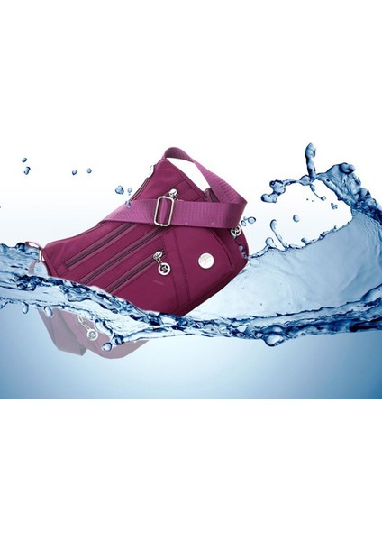 Moda Su Geçirmez Naylon Çanta Kadın Tek Omuz Çantası Crossbody Çanta Rahat Çanta Messenger Çanta (Mor) (Yurt Dışından)