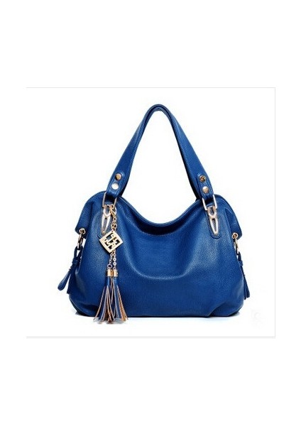 100% Hakiki Lüks Çanta Tote Deri Hobo Omuz Çantası Messenger Çanta (Mavi) (Yurt Dışından)