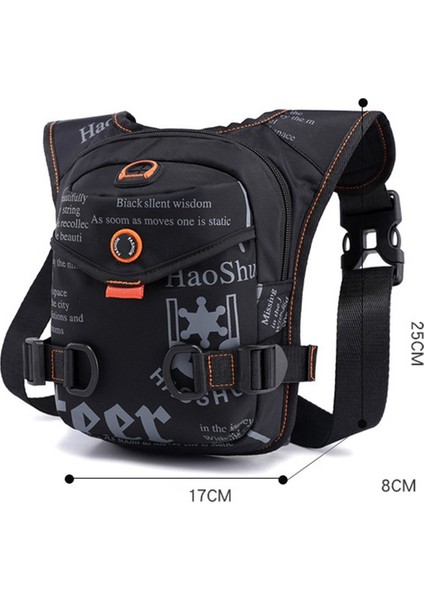 Naylon Erkekler Bırak Bacak Çanta Motosiklet Rider Erkek Askeri Seyahat Hiking Kalça Bum Kemer Bel Fanny Paketi Çanta (Siyah) (Yurt Dışından)