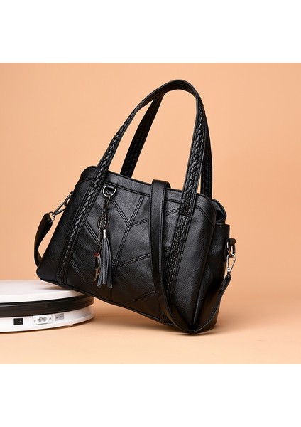 Lüks Çanta Kadın Çanta Tasarımcısı Crossbody Çanta Kadınlar İçin Yeni Çantalar ve Çanta Deri Tote Çanta Bolsa (Siyah) (Yurt Dışından) modelleri