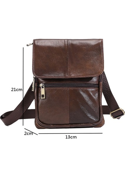 Hakiki Deri Erkek Messenger Çanta Küçük Omuz Çanta Erkekler Evrak Çantası Flap Crossbody Çanta Erkekler Çantalar Çantalar (Kahverengi) (Yurt Dışından) fiyatları