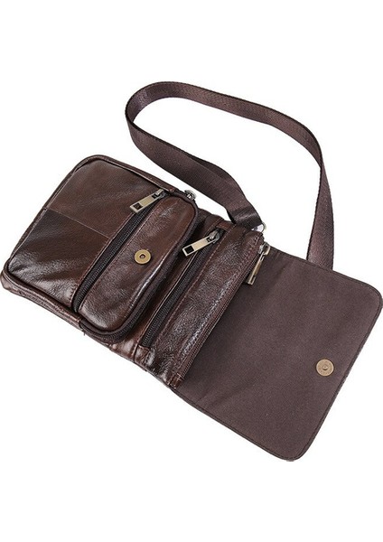 Hakiki Deri Erkek Messenger Çanta Küçük Omuz Çanta Erkekler Evrak Çantası Flap Crossbody Çanta Erkekler Çantalar Çantalar (Kahverengi) (Yurt Dışından) modelleri