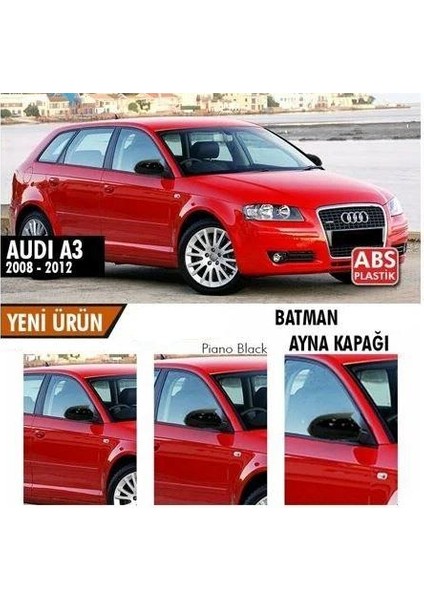 Audi A3 8p Batman Yarasa Ayna Kapağı Piano Black / 2008-2012