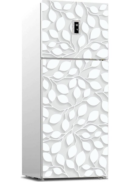Buzdolabı Sticker Kaplama Dolap Kaplama Etiketi Beyaz Yapraklar