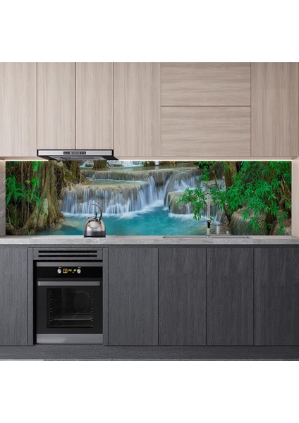 Mutfak Tezgah Arası Folyo Fayans Kaplama Folyosu Tayland Şelale 60X300 cm modelleri